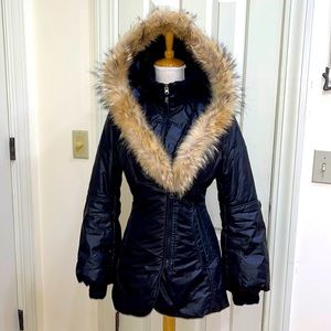 Mackage Black Parka With Coyote Fur Hood